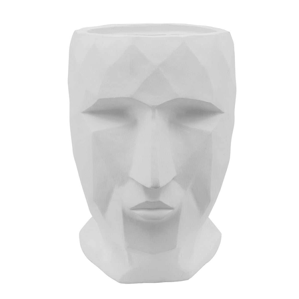 White Resin Face Planter F9844
