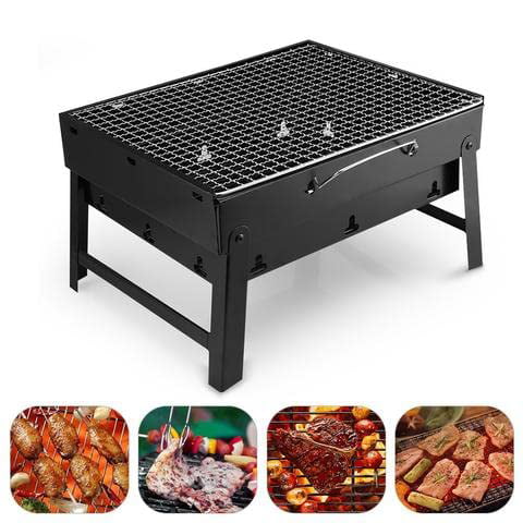 Folding Portable Charcoal BBQ Grill with 10 Pc Stainless Steel Sticks M6271