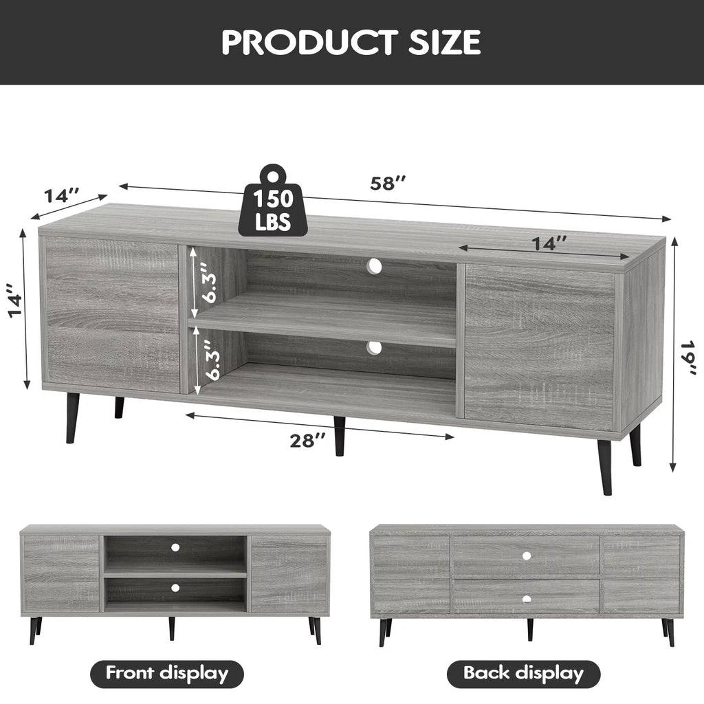 White Walnut 2-Door TV Stand H89187