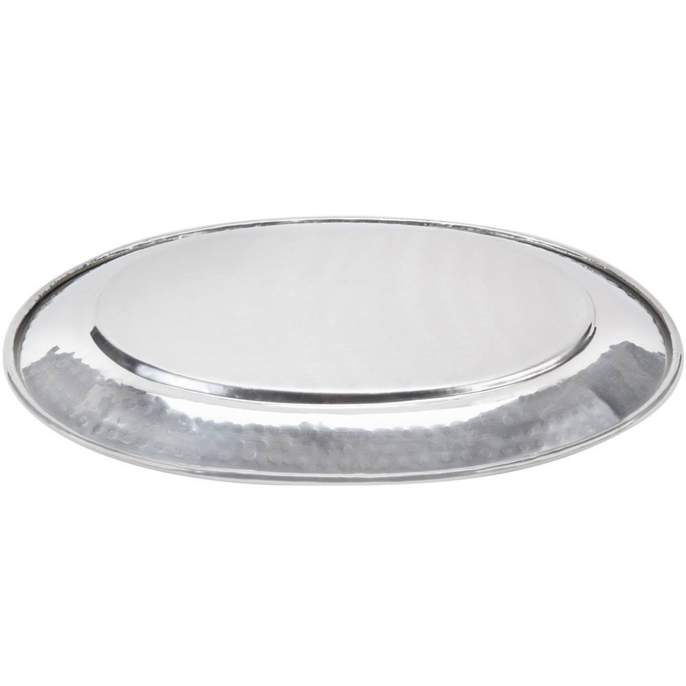 20x22 Oval Hammered Stainless Steel Tray I34632