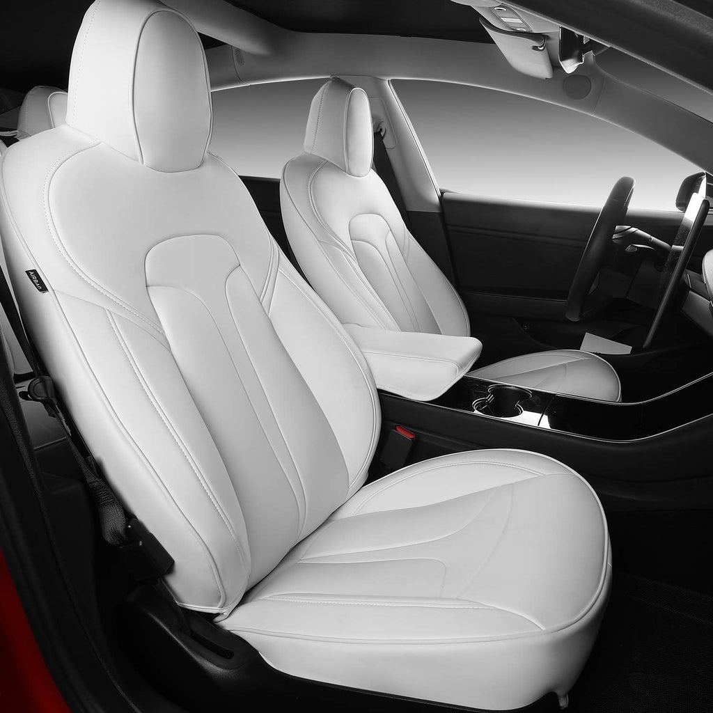 White Nappa Leather Car Seat Covers S283