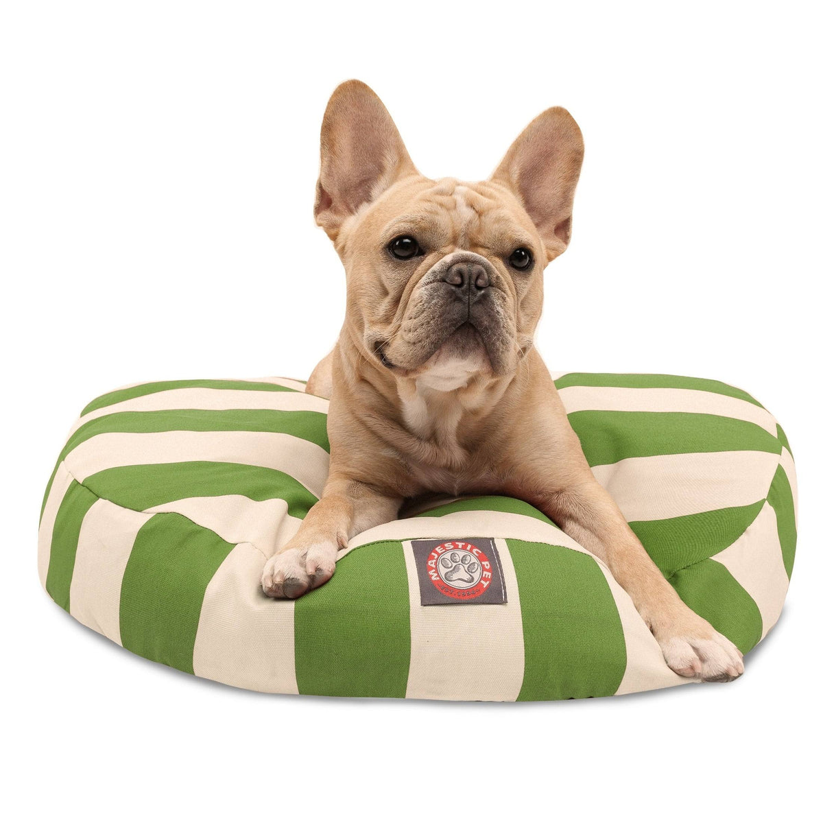 Sage Vertical Stripe Medium Round Pet Bed Y2056