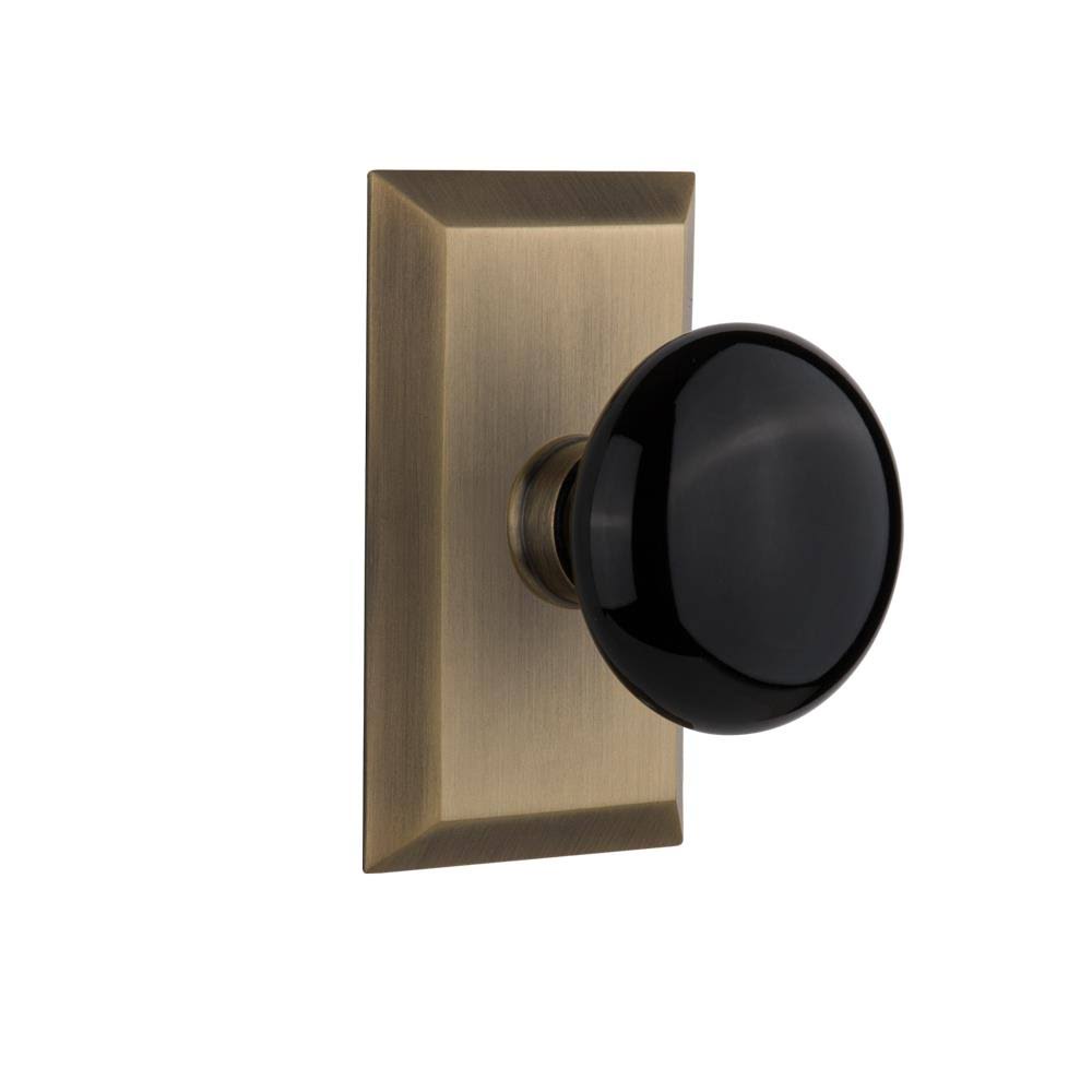 Black Porcelain Door Knob M2284