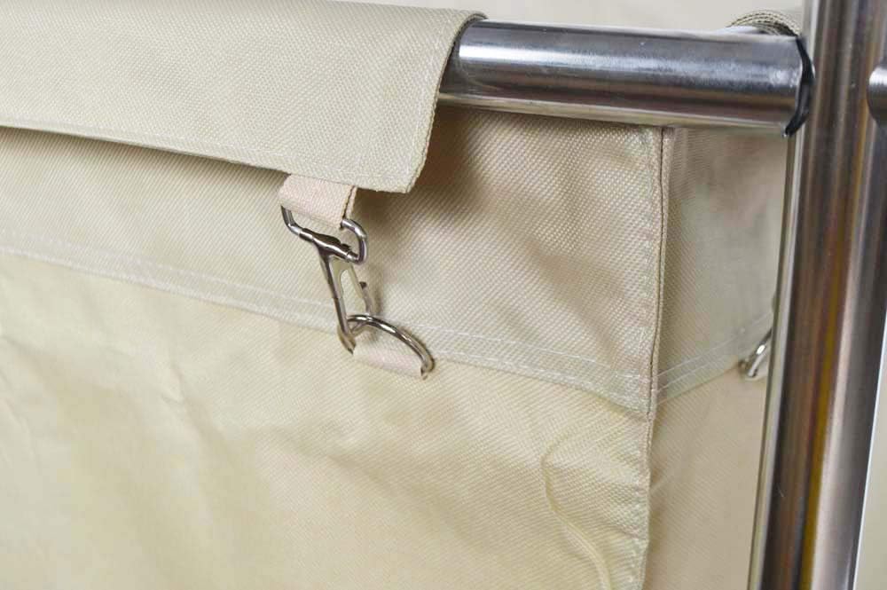 Heavy-Duty Laundry Trolley Cart with Removable Canvas Bag and Rolling Casters M293403