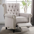 Tan Linen Tufted Recliner Single Sofa T79321