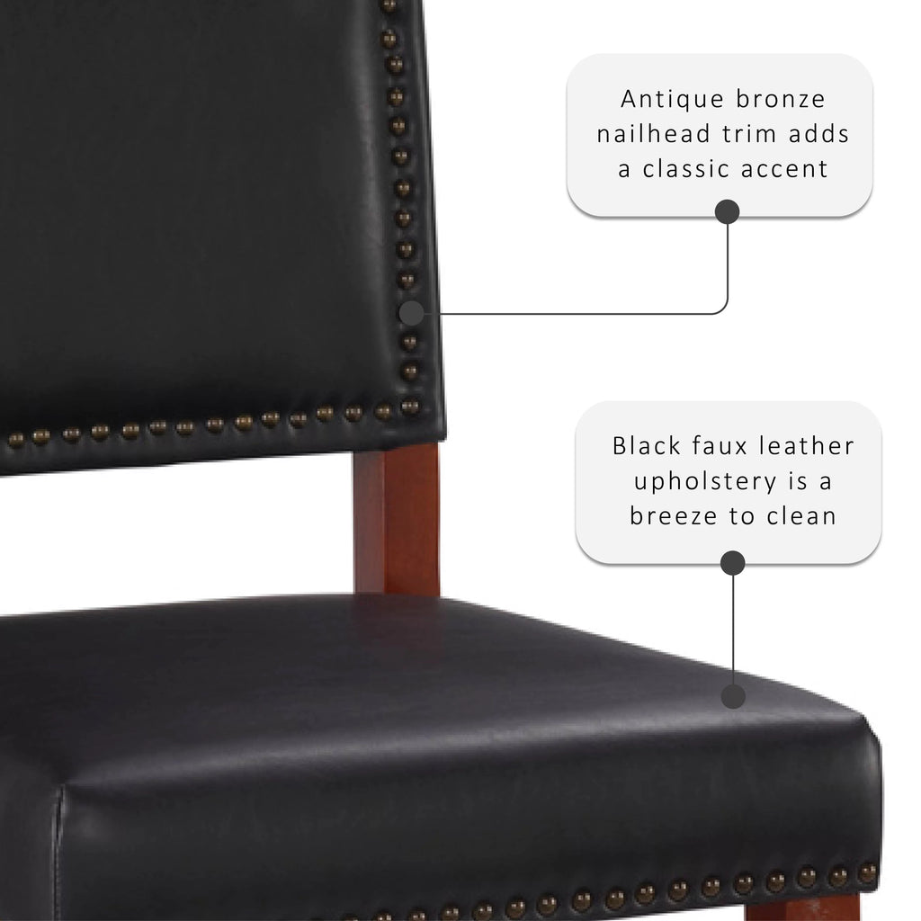 Wood Counter Stool with Black Fabric Q7658