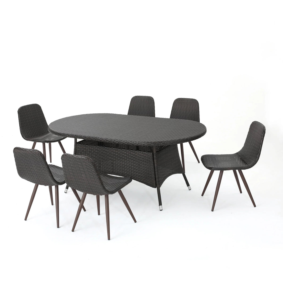 7 Piece Wicker Oval Dining Set B67624