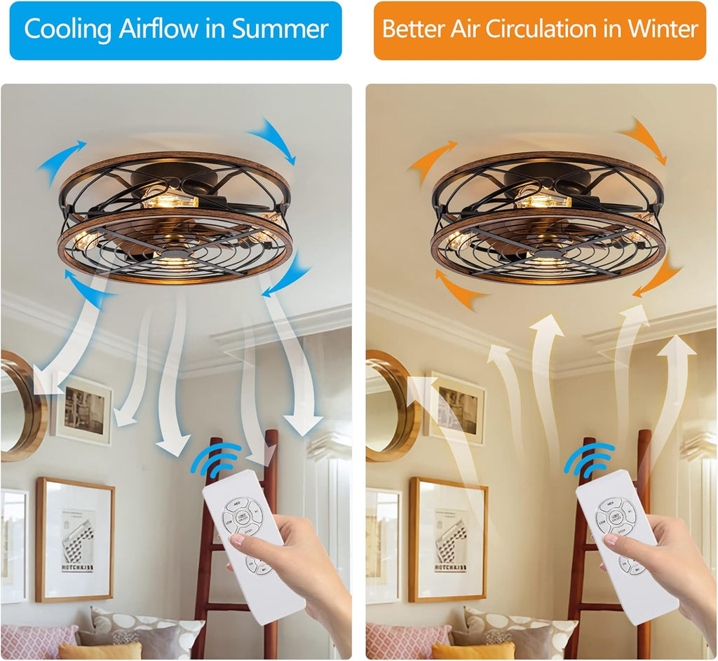 20 in Bladeless Ceiling Fan with Light, Remote Control, Matte Black H50919