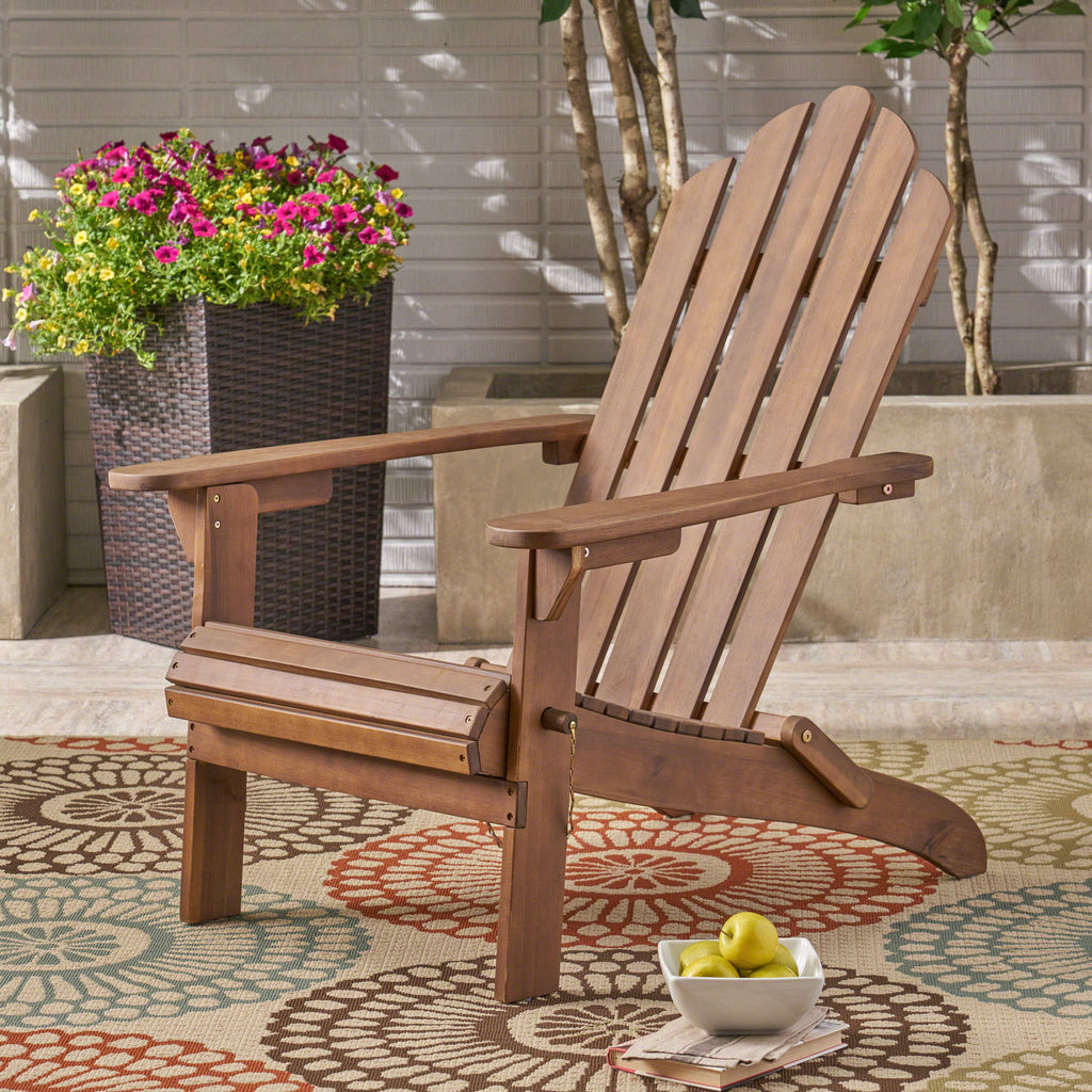 Blue Foldable Acacia Wood Adirondack Chair W679682