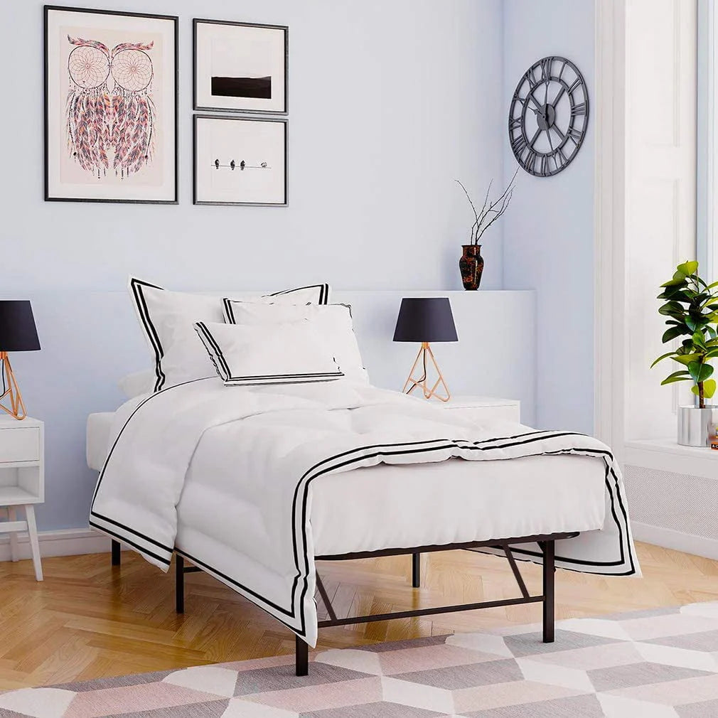 Black 14 Inch Metal Twin Size Bed Frame K6198
