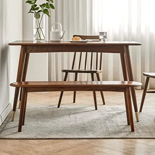 Solid Wood Rectangular Dining Bench Oak P4978