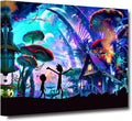 Rick Posters and Morty Canvas Wall Art - Spaceship Cartoon Framed Wall Prints Stretched and Framed Wall Painting Artwork Ready to Hang T5667