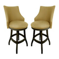 Tan & Dark Shadow Swivel Wood Bar Stool Set of 2 U12378