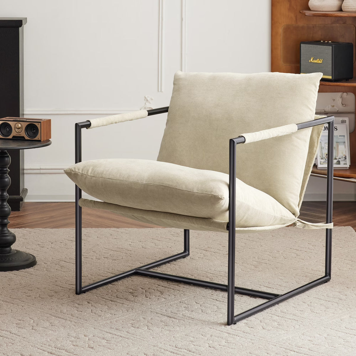 Wheat Yellow Oversized Sling Accent Chair I46954