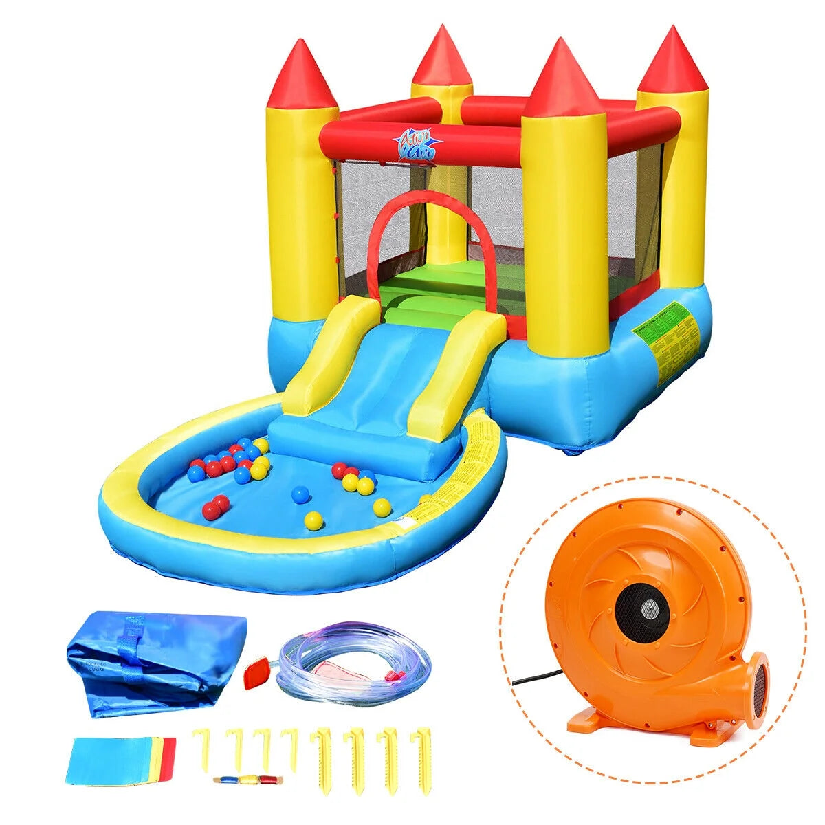 Inflatable Bounce House with Pool and 480W Blower Y925