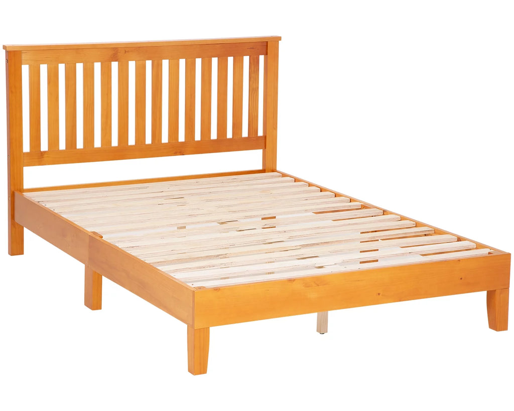 Queen Size Bed Frame with Headboard Wood Slats B76346