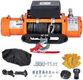 12000 lb Electric Winch with Synthetic Rope, 12V Wireless Remote Waterproof Winch F525
