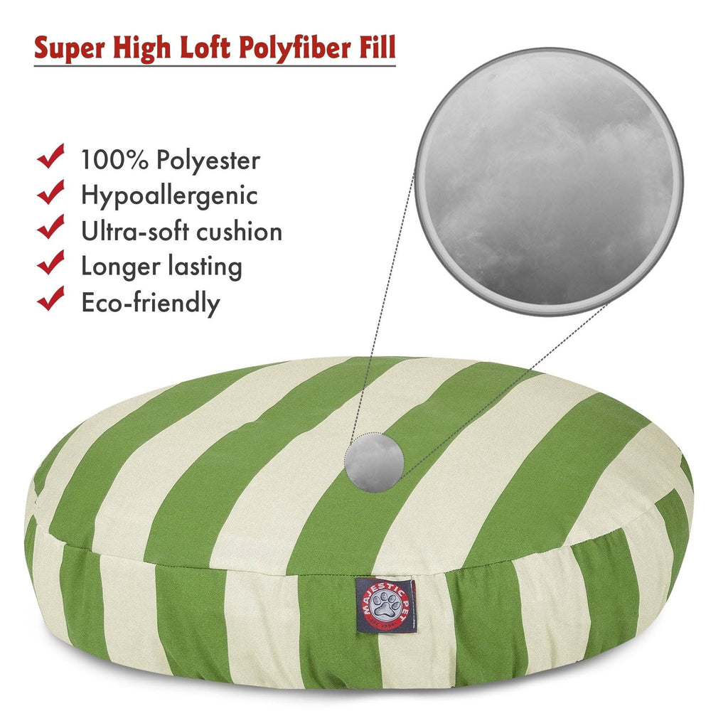 Sage Vertical Stripe Medium Round Pet Bed Y2056