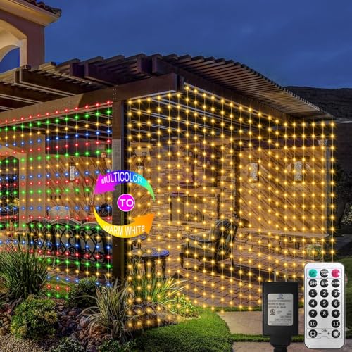 600 LED 20Ftx10Ft Dual Color Changing Curtain Lights with Timer Remote Waterproof X45500