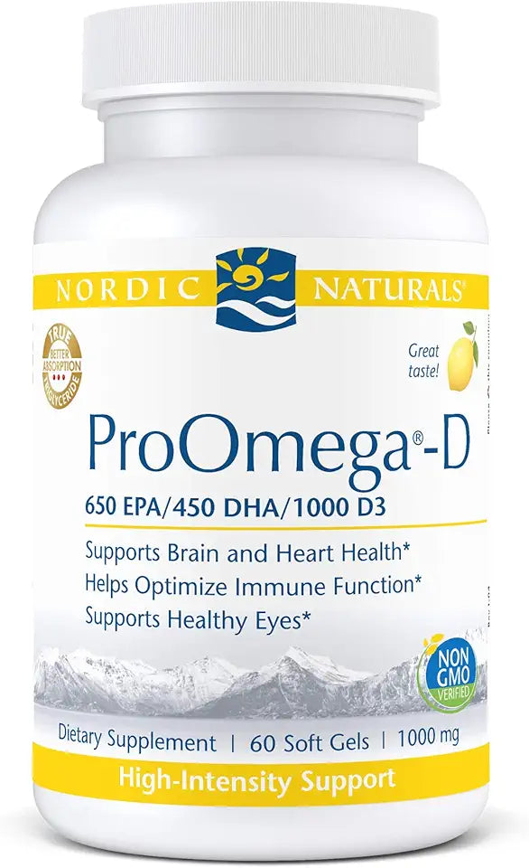 Lemon Flavor 60 Soft Gels 1280 mg Omega-3 Fish Oil H5486