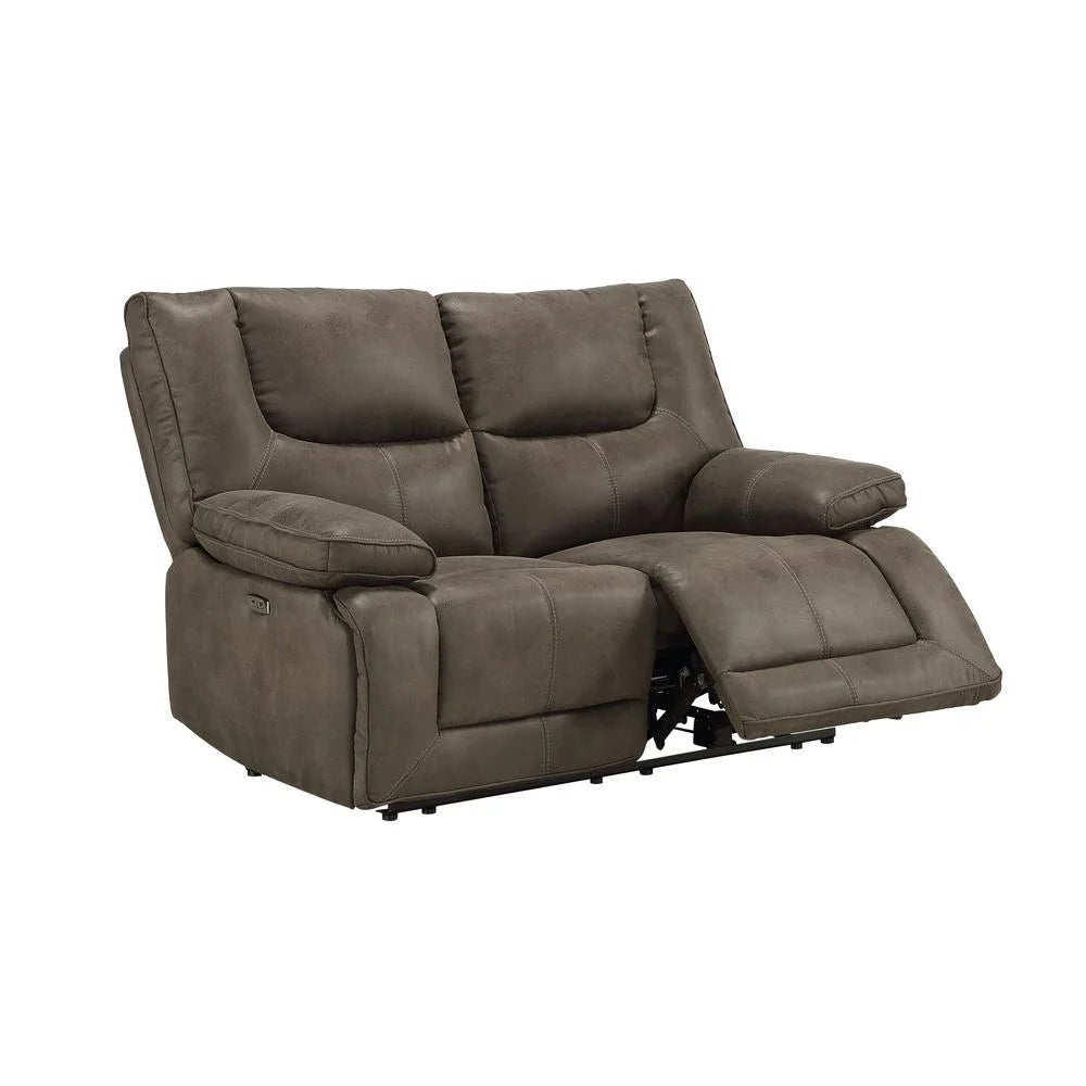 Gray Fabric Power Motion Loveseat I202
