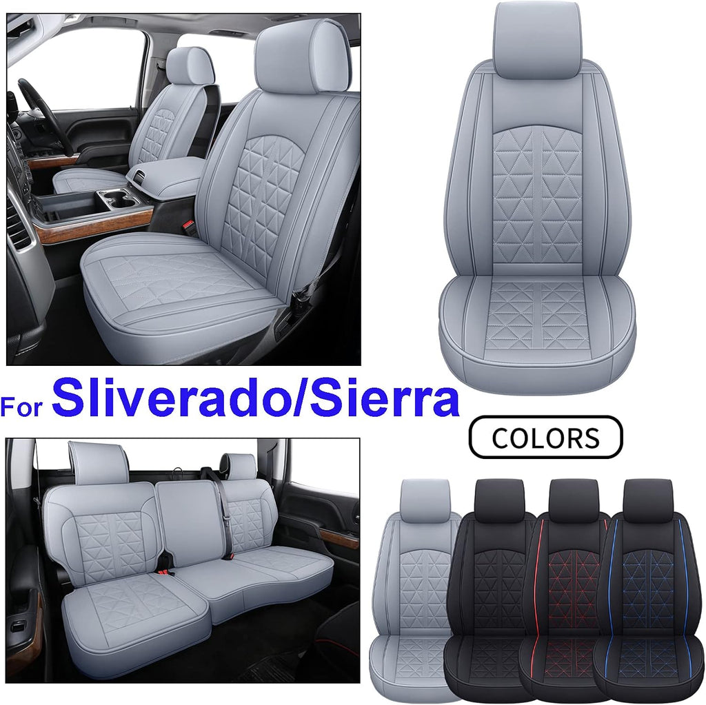 Black&Blue Synthetic Leather Seat Cover Full Set Z468