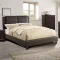Brown Faux Leather Full Size Upholstered Platform Bed G800224