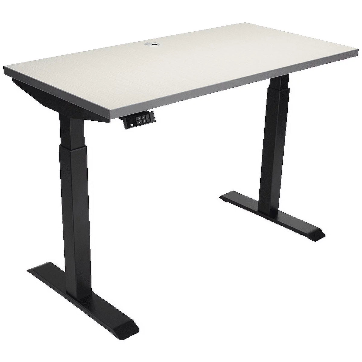 Electric Height Adjustable Desk with Black Frame and Grey Twill Top I6508