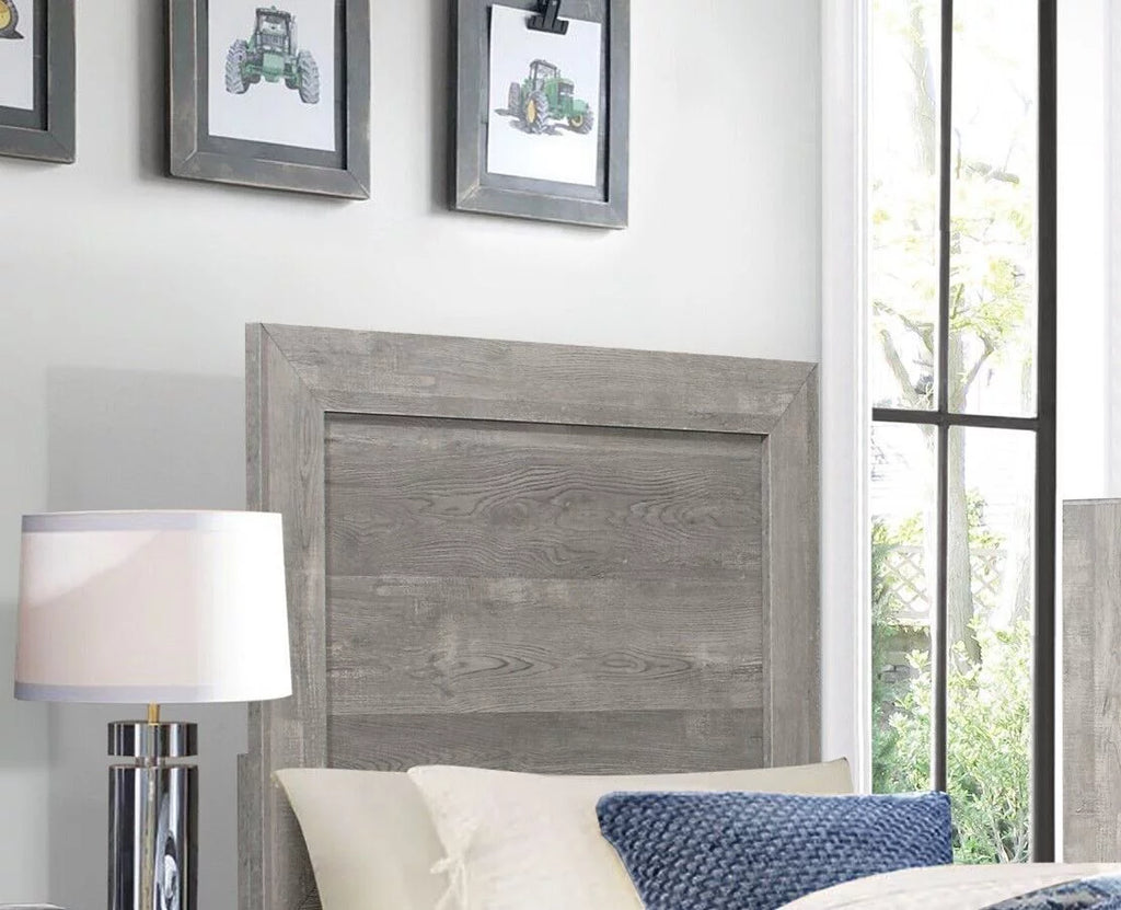 Gray Twin Size Bed and 2 Nightstands 3pc Set X5764
