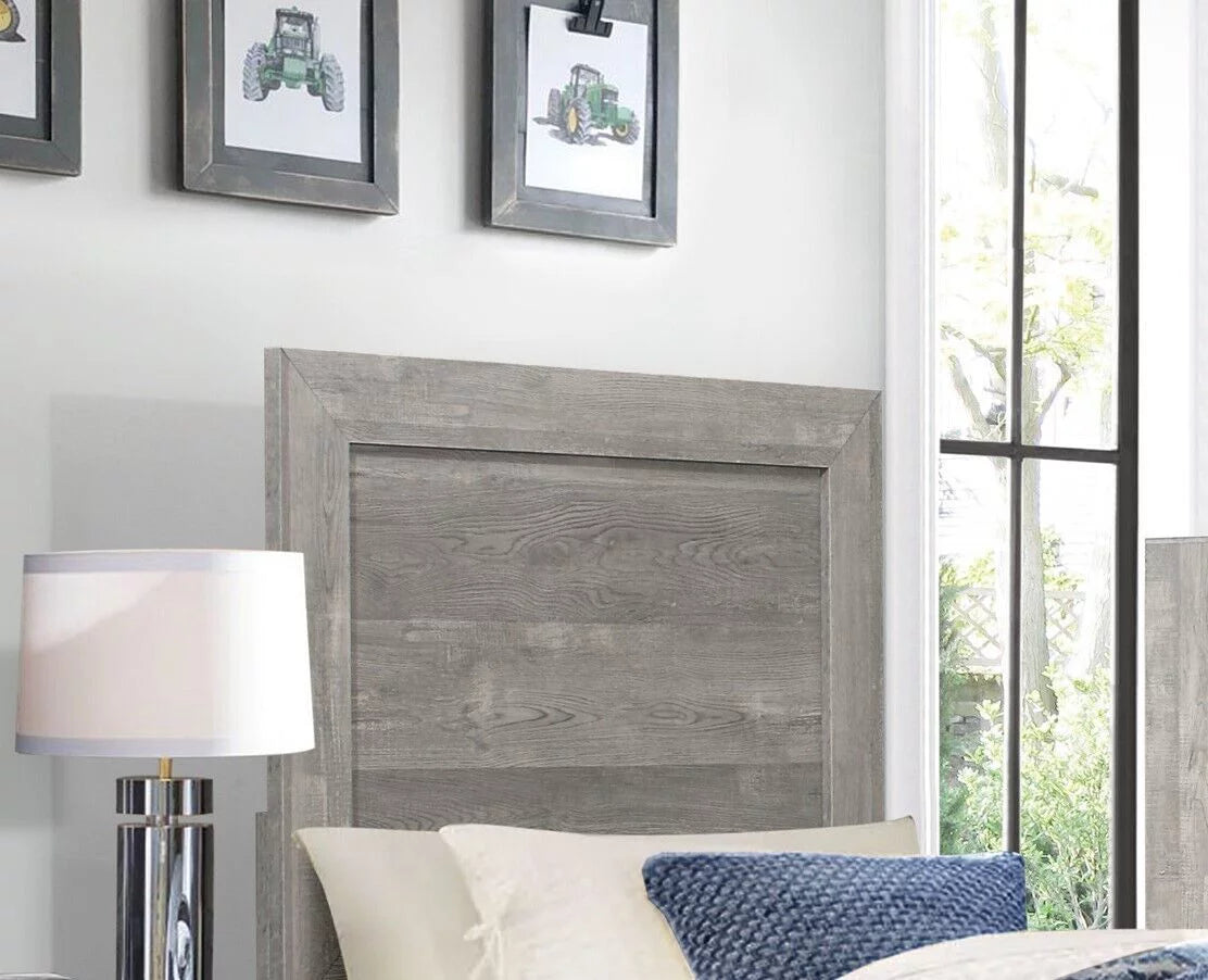 Gray Twin Size Bed and 2 Nightstands 3pc Set X5764