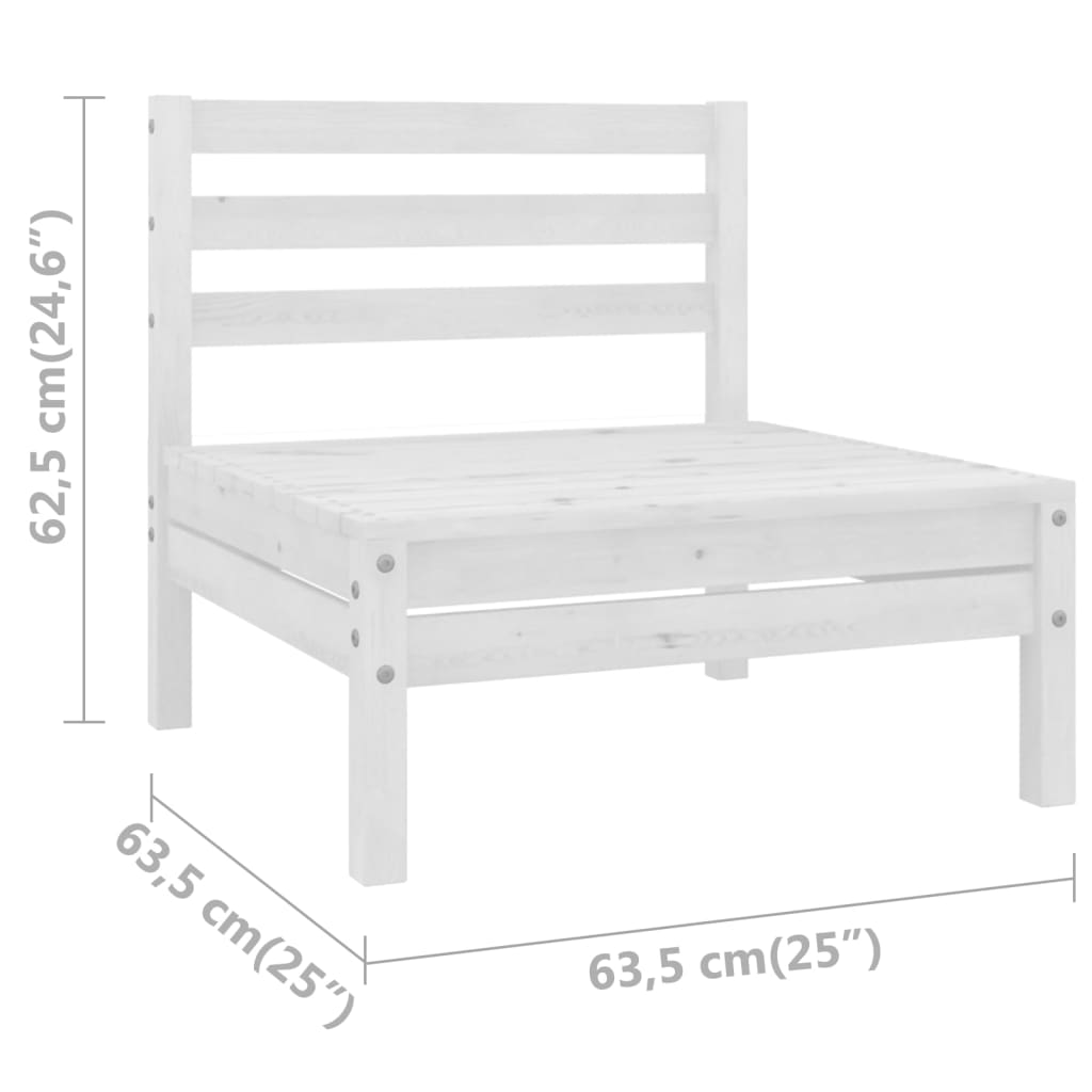 White Solid Pinewood Patio Sofa B101246