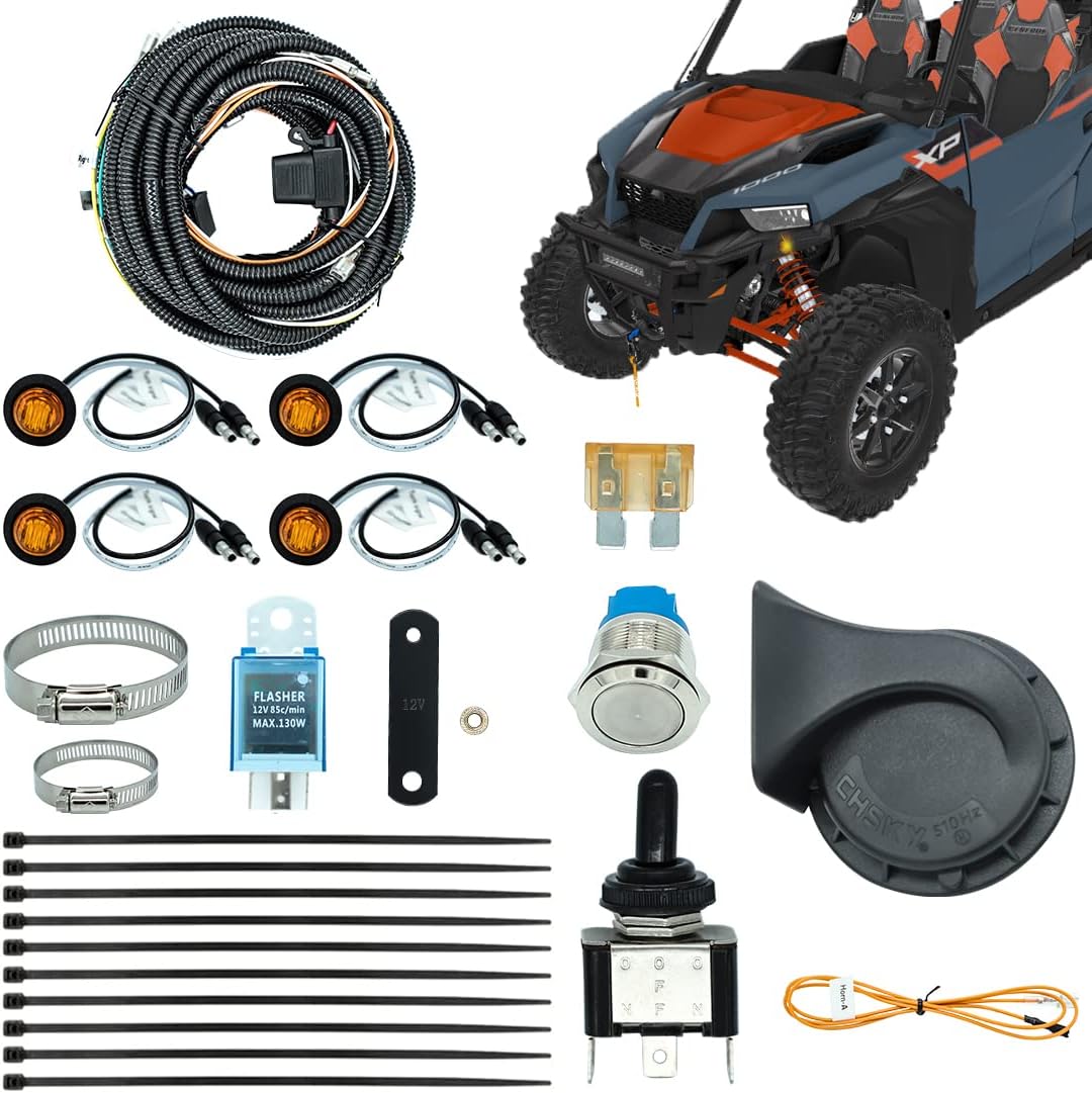 Universal Turn Signal Kit with Amber LED Lights, Horn and Toggle Switch Q16639