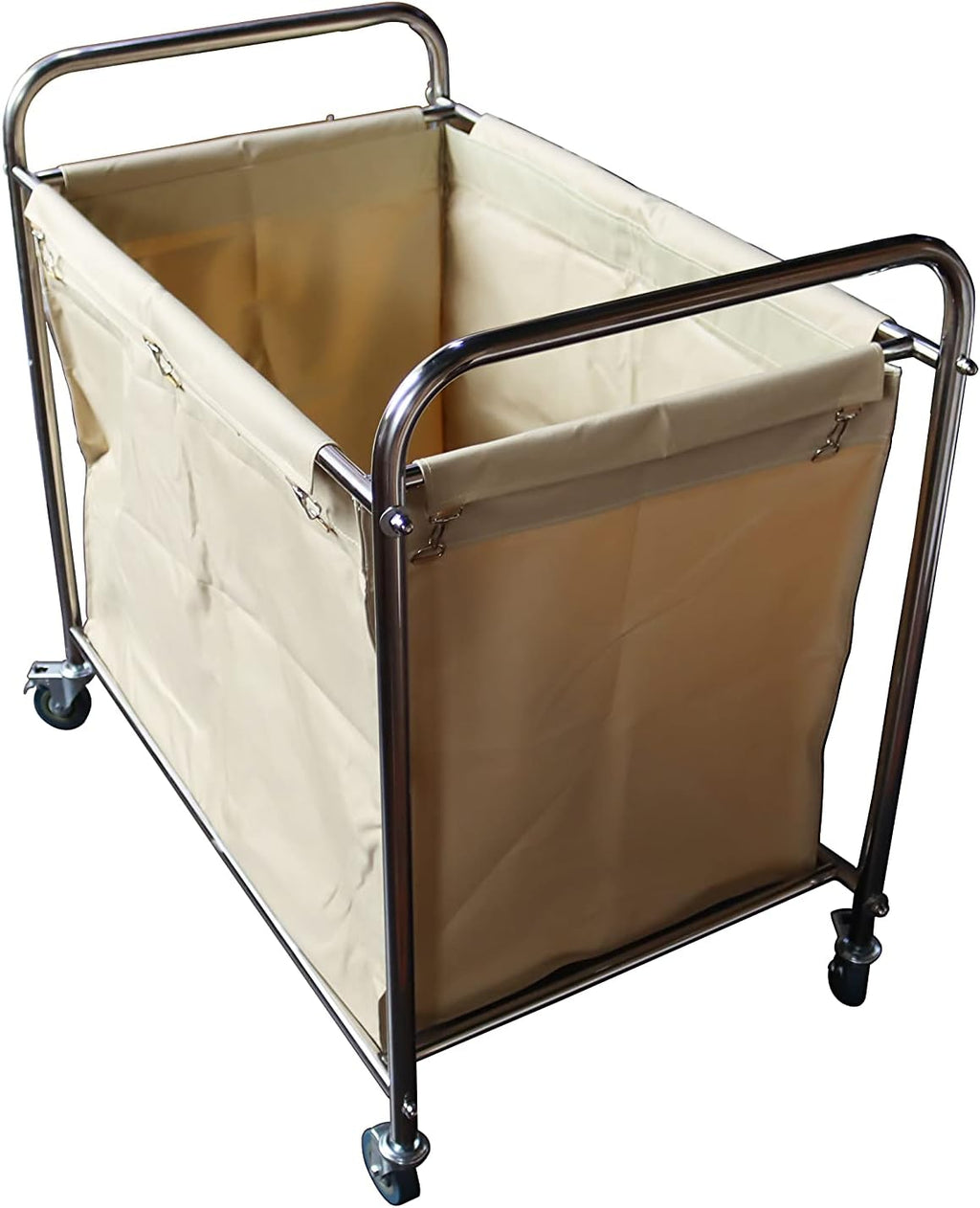 Heavy-Duty Laundry Trolley Cart with Removable Canvas Bag and Rolling Casters M293403