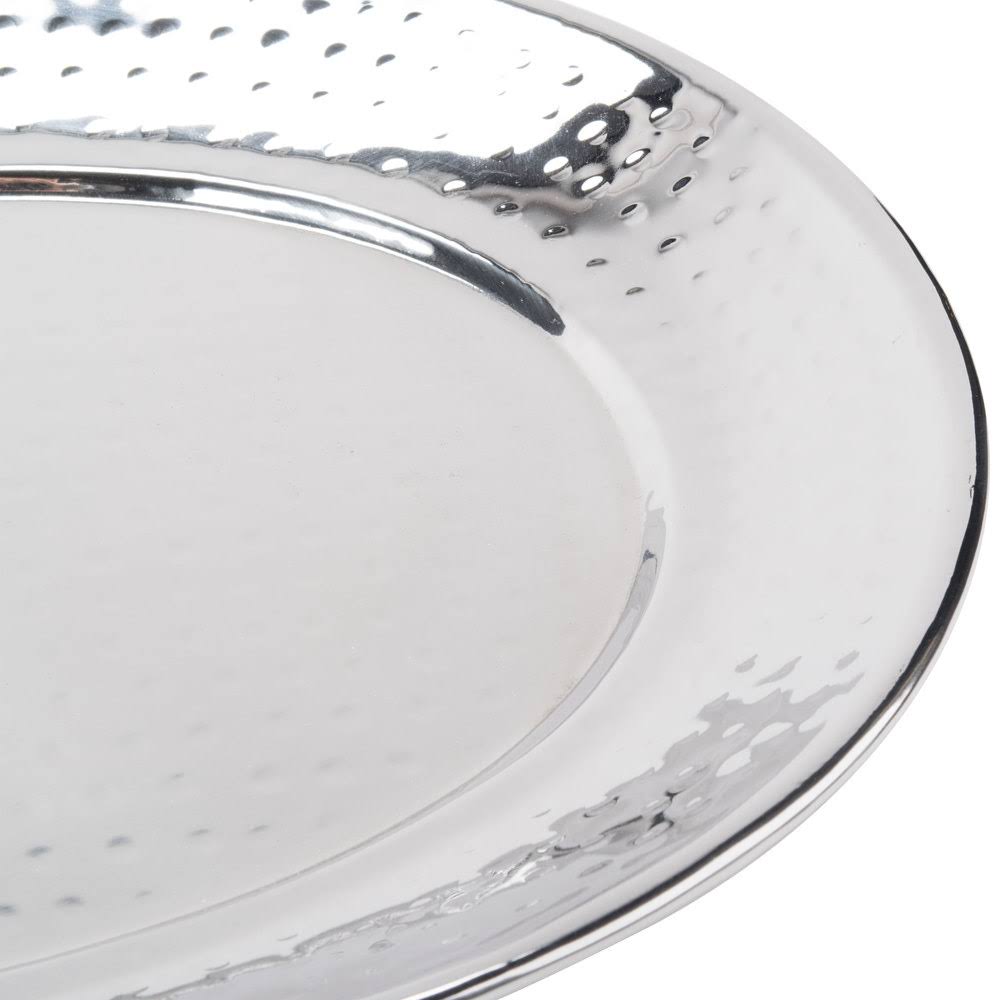 20x22 Oval Hammered Stainless Steel Tray I34632