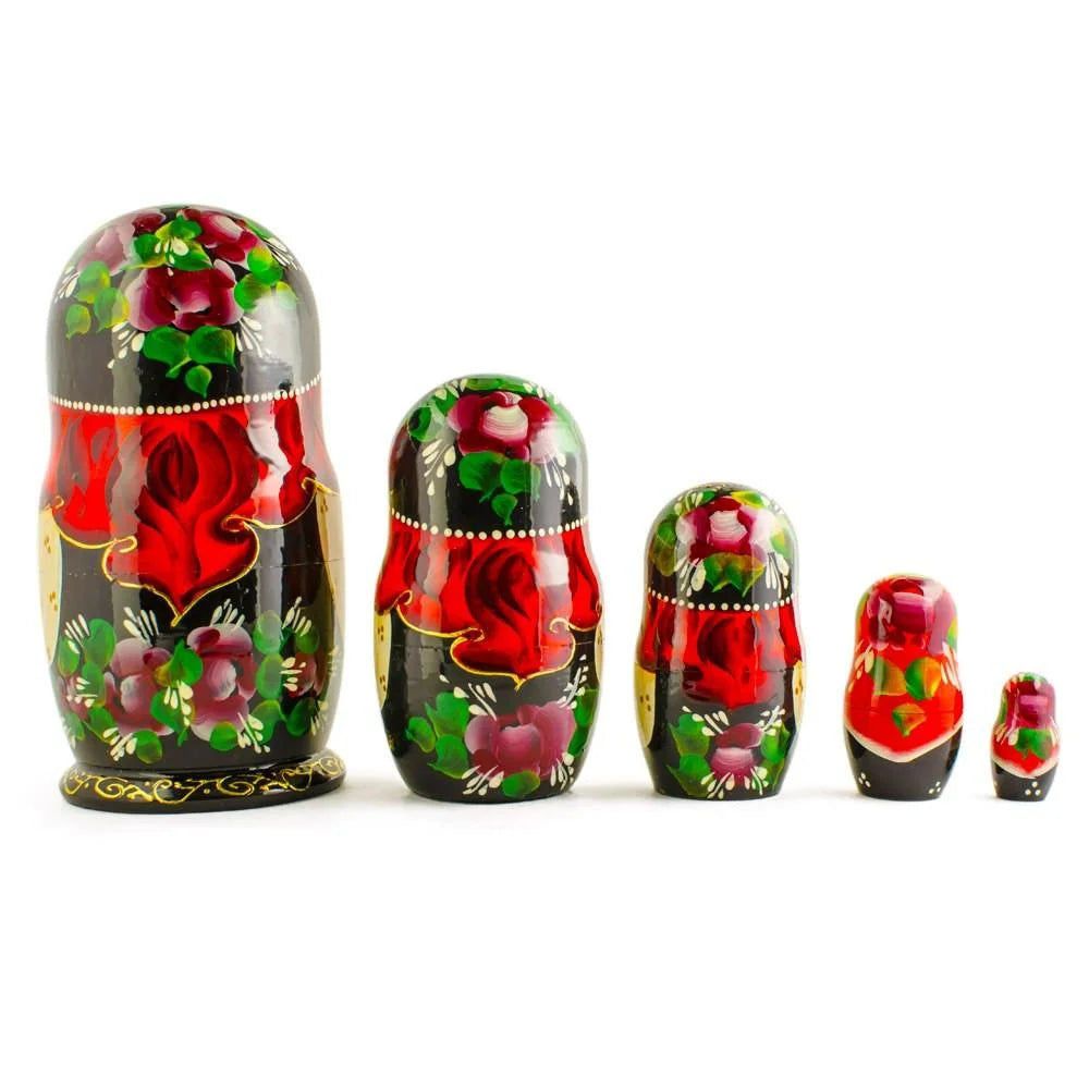 Red Riding Hood Wooden Nesting Dolls Set of 5 N8963