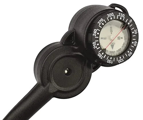 Black/Red Console 3 Pressure Gauge with Depth & Compass X994620