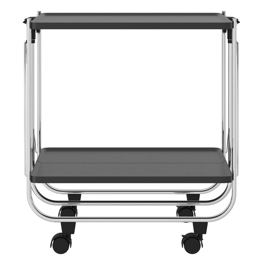 2-Tier Folding Bar Cart Black/Chrome C88462
