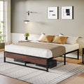 Brown King Size Metal Platform Bed Frame with Underbed Storage I276986