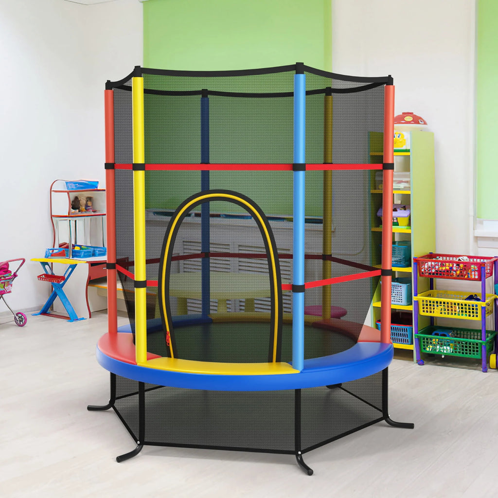 55'' Kids Trampoline with Enclosure Net E300