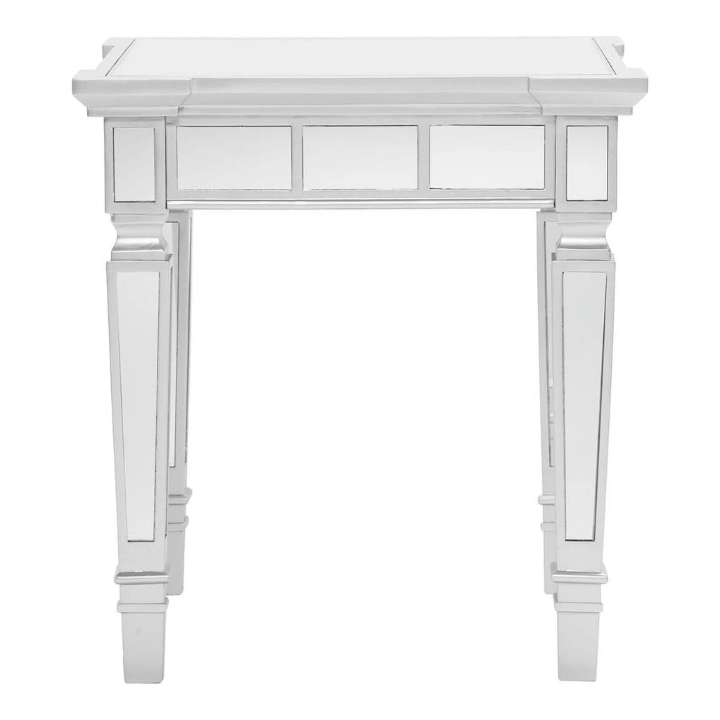 Square Mirrored Wood End Table A665
