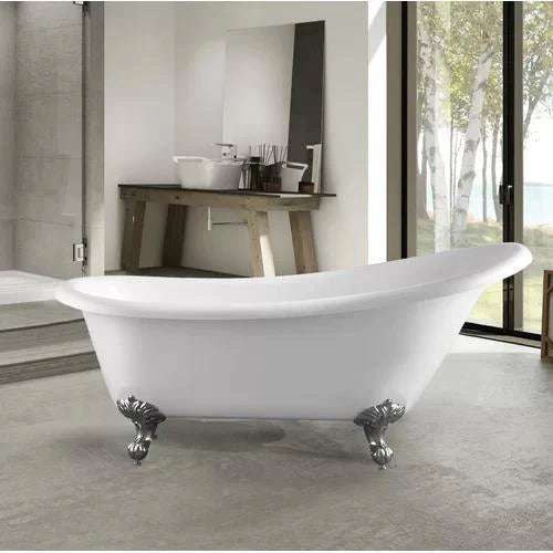 Acrylic 67 in. x 30 in. Freestanding Soaking Bathtub R9444