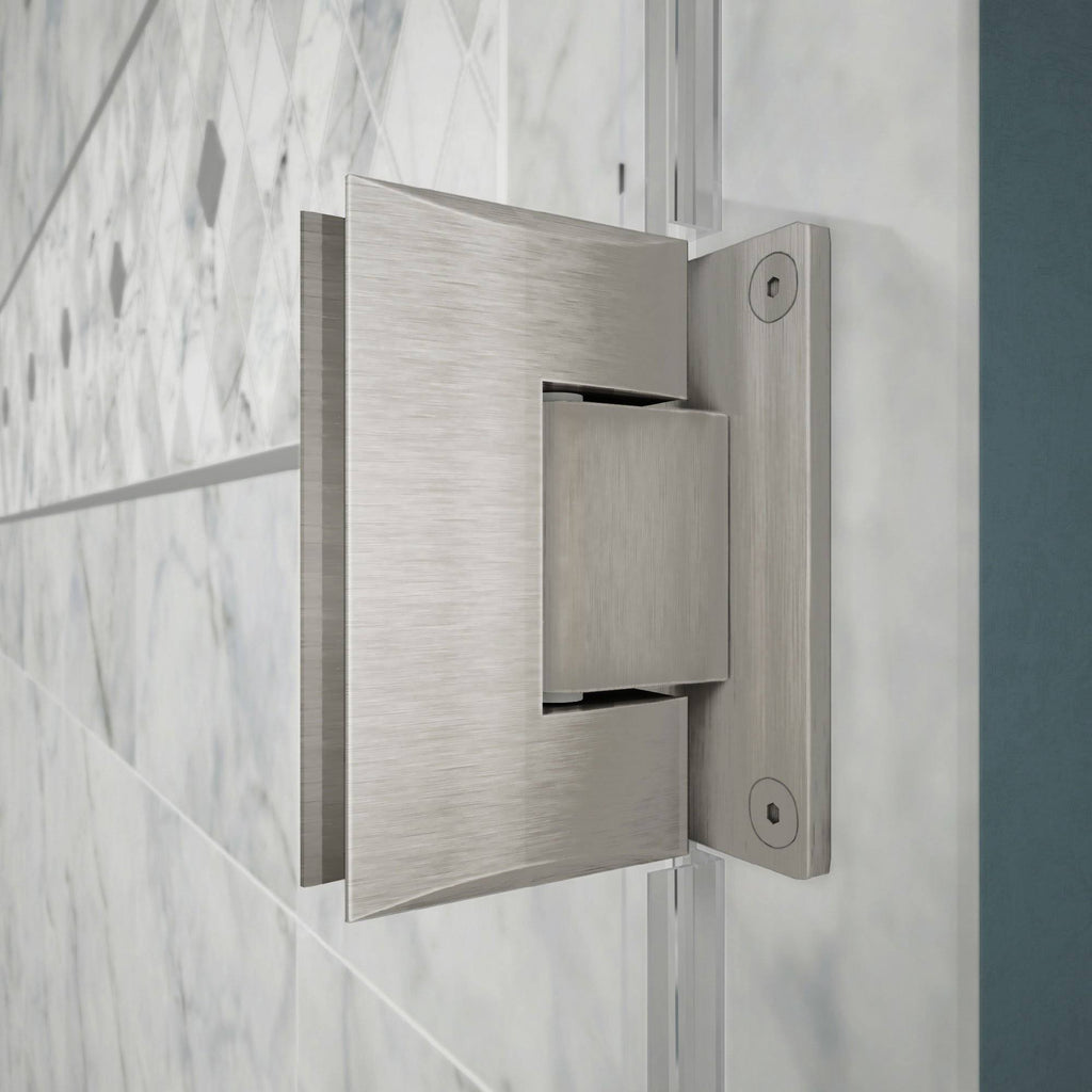 Brushed Nickel Hinged Shower Door J183003