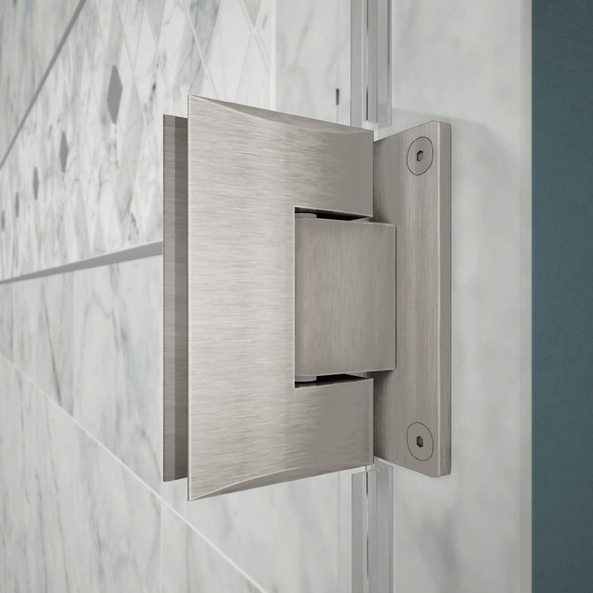 Brushed Nickel Hinged Shower Door J183003