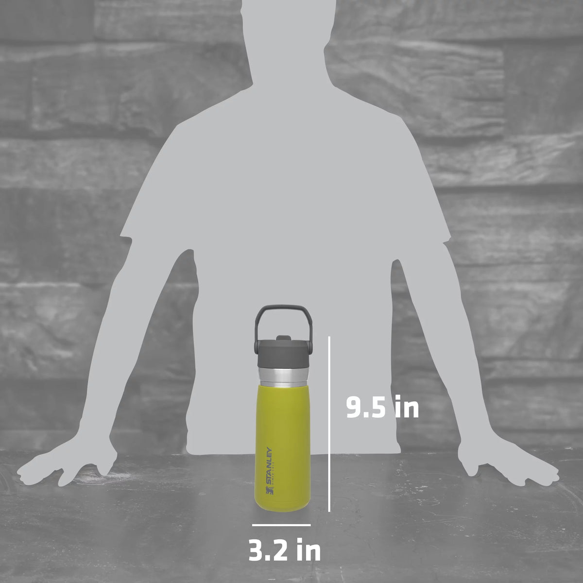 22 oz Insulated Stainless Steel Water Bottle with Straw and Flip-Top Lid J92565