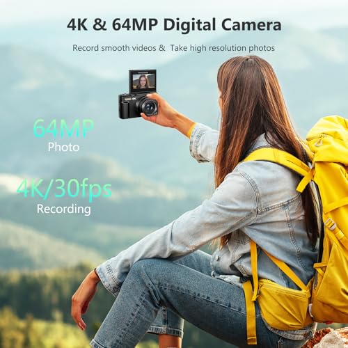 4K 64MP Digital Camera with 32GB Micro SD Card E317825