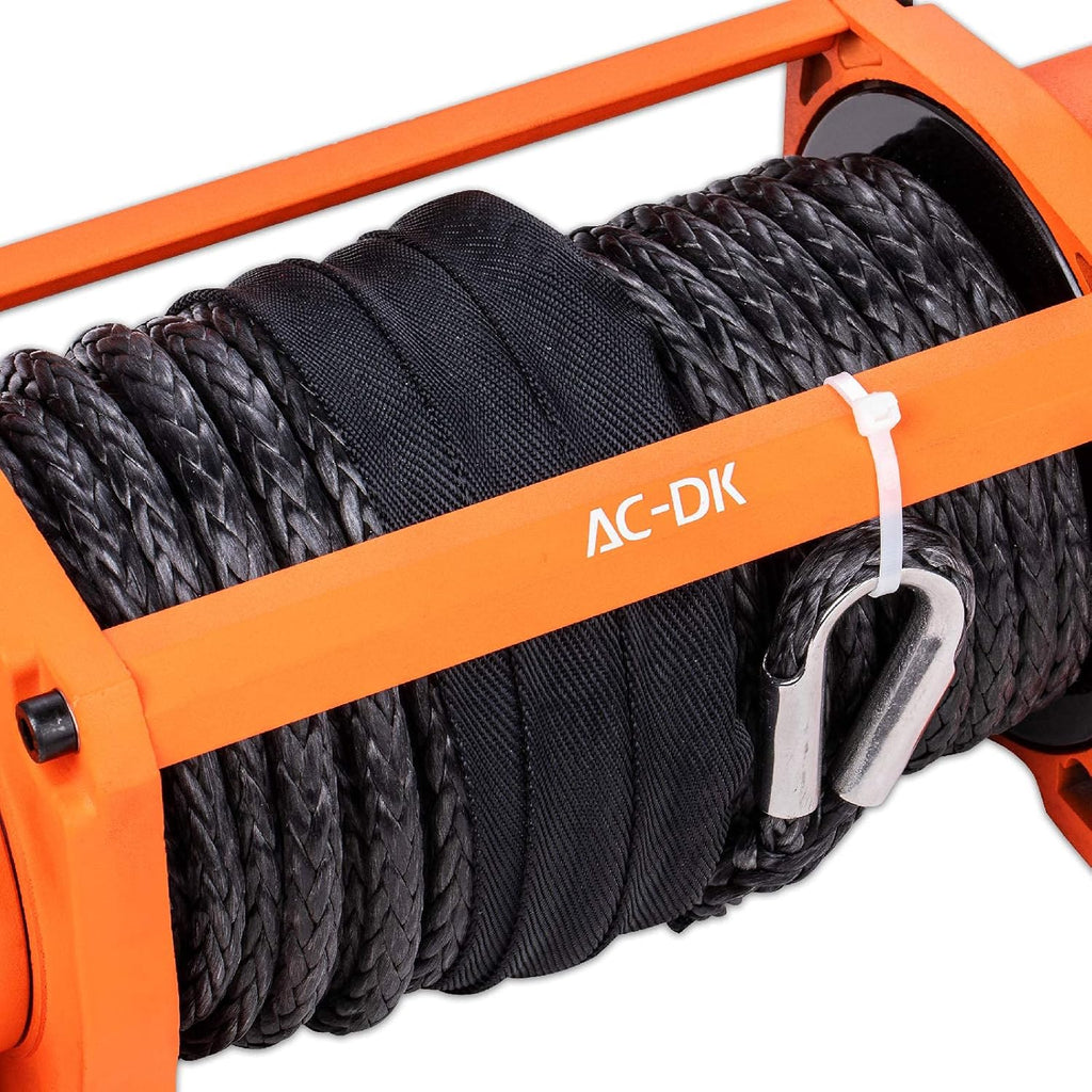 12000 lb Electric Winch with Synthetic Rope, 12V Wireless Remote Waterproof Winch F525
