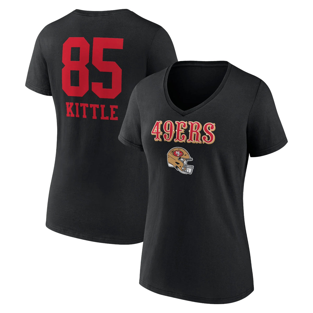 Women's Black V-Neck T-Shirt N586