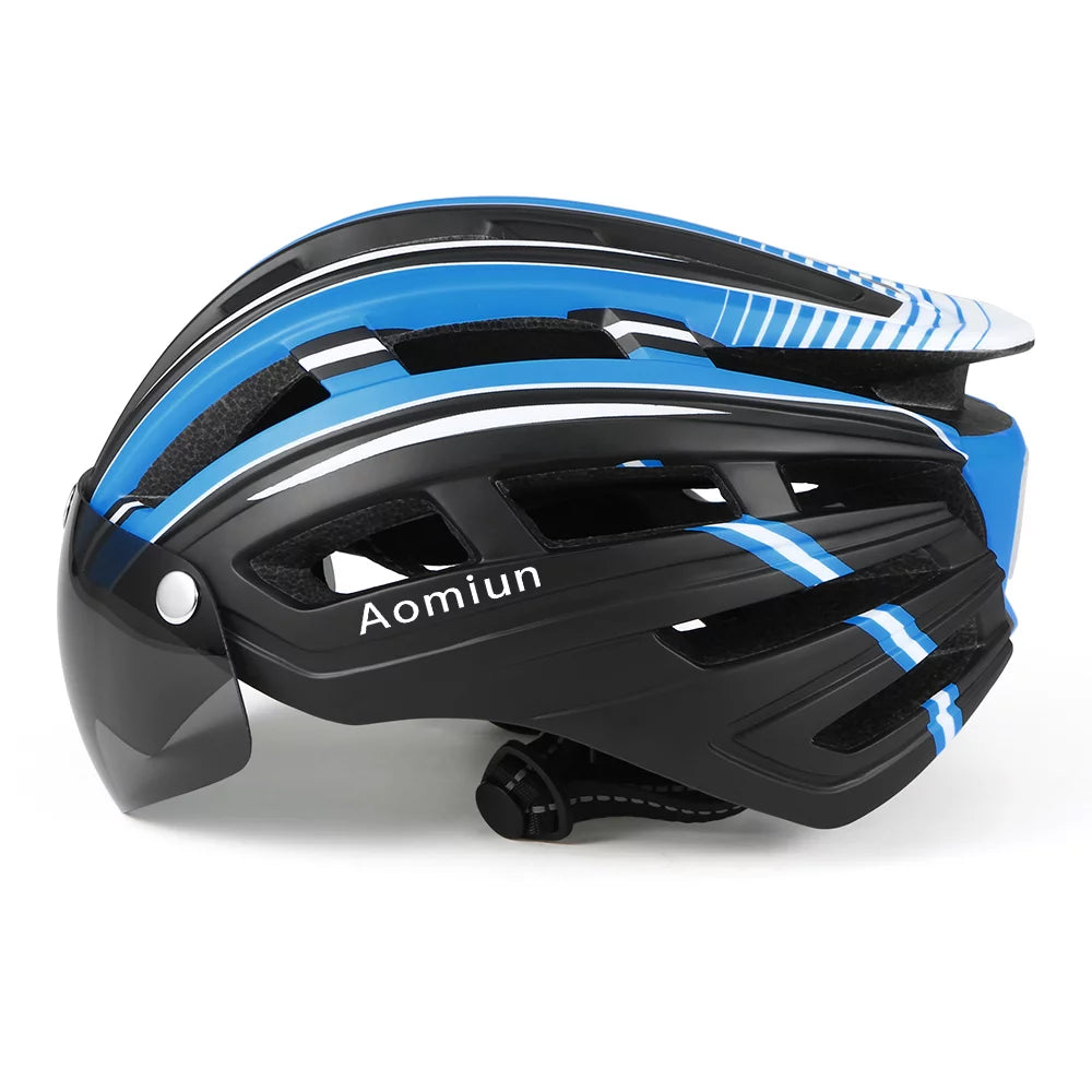 Mountain Bike Helmet with Back Light Detachable Magnetic Visor K959
