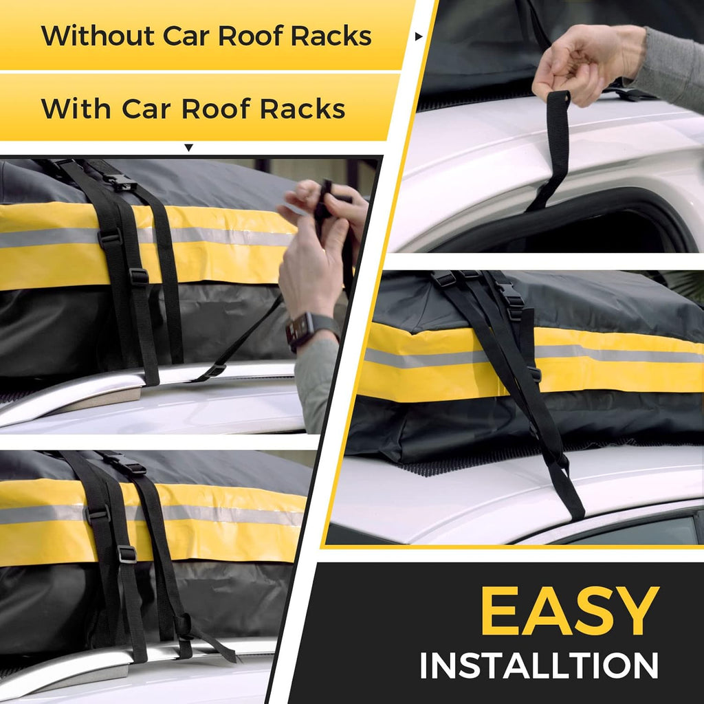 Rooftop Cargo Carrier Bag 15Cu.ft Heavy Duty 1000D Waterproof Anti-Tear C605443