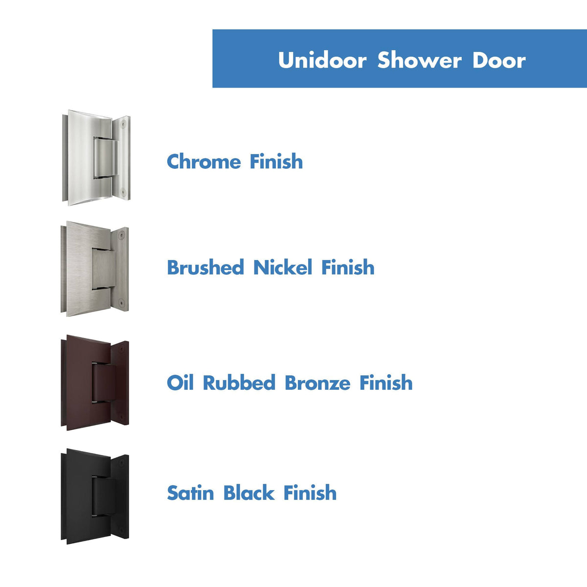 Brushed Nickel Hinged Shower Door J183003